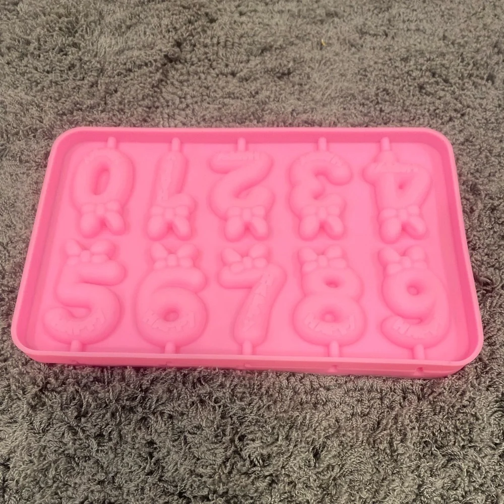 Silicone Number Candle Mold Tray - Pink-NWOT